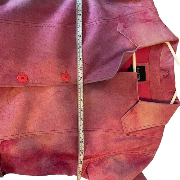 Sonirohn Y2K long line pink leather coat 42 made in Italy - Picture 9 of 10